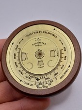Unusual Nauticalia Brass & Wood Weather Forecast Barometer - Double Sided 