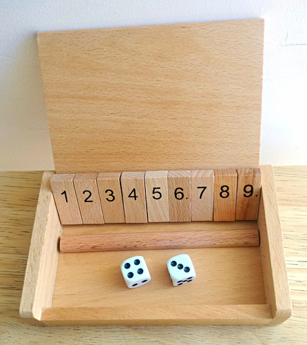 Shut the box wooden strategy - the,