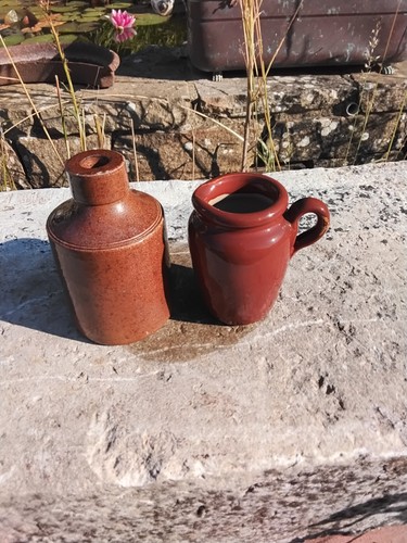 Antique stoneware pots ink - antique,