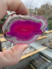 Pink  Agate Crystal Slice (UK