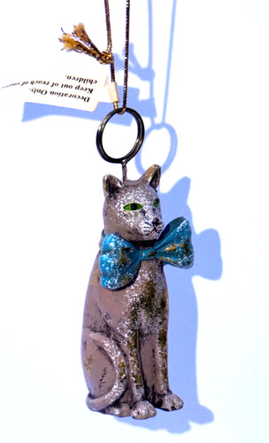 Vintage cat hanging ornament - vintage,
