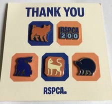 5 x ENAMEL PIN BADGE SET 200 Years Of RSPCA. 1824-2024