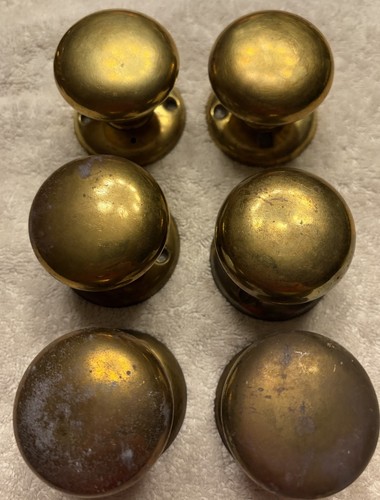 Vintage solid brass door - brass, knobs