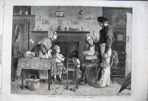 Old antique print - old, 1862