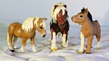 Schleich Shetland pony foal 13752, small mare 13297, Icelandic pony 13790 set A