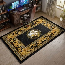 Black Gold Versace Rug, Greek