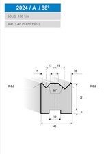 New Euram 2024/A/88° Press Brake Bottom Tool Die Sheet Metal