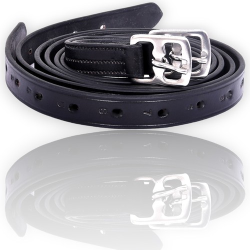 Leather stirrup leathers black - leathers,