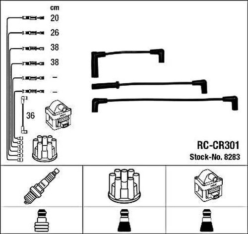 Black ignition cable kit - ignition, ngk