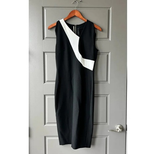 Roland mouret black midi dress - black,