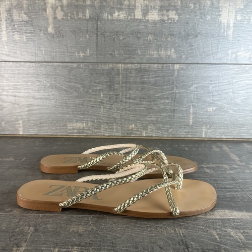 Zara gold braided strappy - braided,