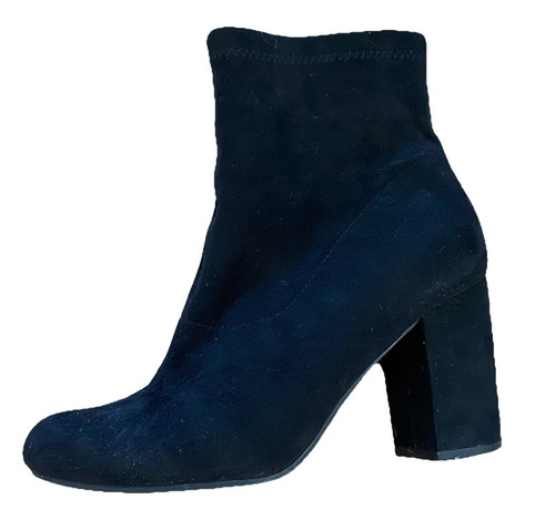 Black faux suede - black, ankle