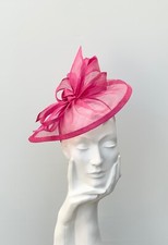 Cerise Pink  Pointed Disc Fascinator