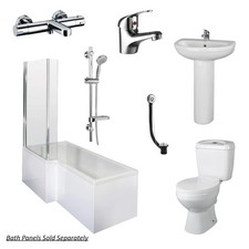 Equate L Shape Shower Bathroom Suite - 1700 - Left Hand