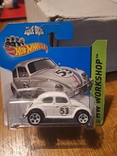 2013 Hot Wheels HW Workshop Volkswagen Beetle The Love Bug  Herbie 53 White