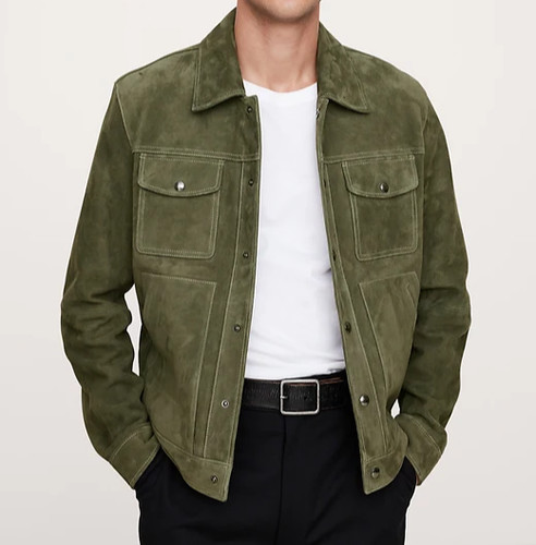 Leather trucker jacket - for, men