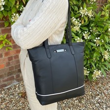 Rowallan Black Leather Tote