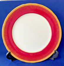 CLEARANCE! Aynsley Hertford Maroon Dinner  Plates Red & Gold #7081