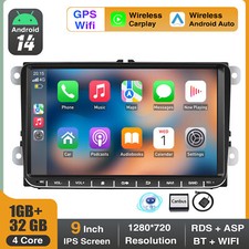 For VW GOLF MK5 MK6 Passat B6 9" Car Radio Stereo Carplay Android 14 WIFI GPS BT