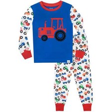 Red Tractor Pyjamas Kids Boys