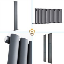 Anthracite Radiators Designer Oval Tube Slimline Vertical & Horizontal "Queen"