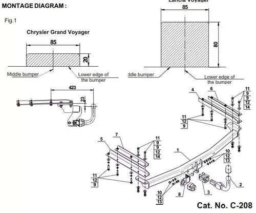 Detachable tow bar for - tow,