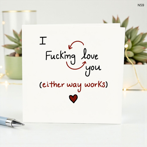 Rude romantic card - rude, for