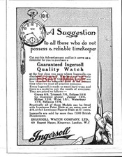 WW1 Advert INGERSOLL Pocket