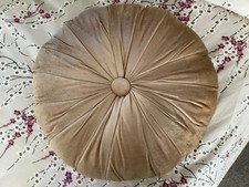 Round Soft Gold Velvet Pleated