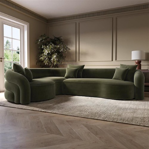 Green velvet left - green, facing