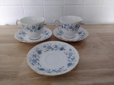 Colclough Blue Floral Tea Cups