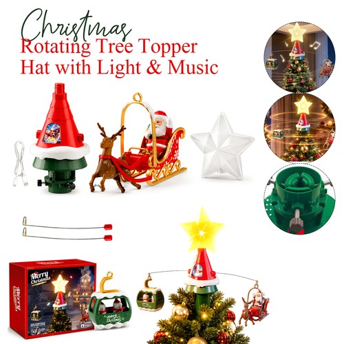 Christmas tree rotating topper - christmas,