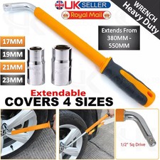 HEAVY DUTY Extendable Car Van Wheel Brace Socket Tyre Nut Wrench 17/19mm 21/23mm