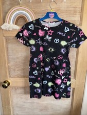 Girls Graffiti Patterned Skater Dress By Primark Age 8-9 Years
