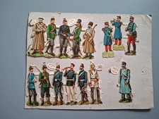 Soldiers Of Russia , German & Spain Antique Paper Scraps. Ephemera