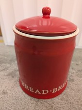 Vintage Red Bread Bin Crock