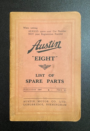 Austin eight list - of, spare