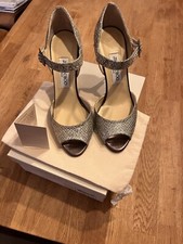 Genuine Beautiful Jimmy Choo Wedding /Evening ,Champagne Fabric Glitter Shoes.