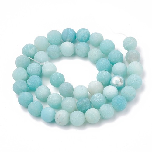 Frosted amazonite round - amazonite,