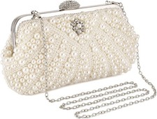 BAIGIO Pearl Clutch Bag for