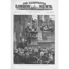 OXFORD William Gladstone Speaking at the Sheldonian Theatre - Antique Print 1892