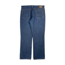 Dickies Blue Relaxed Straight Flannel-Lined Denim Work Jeans W36 L33 Workwear