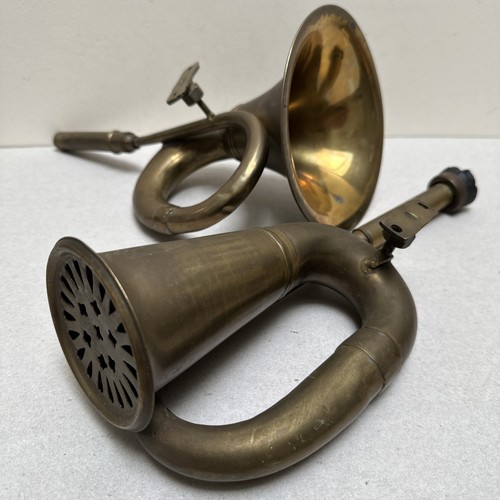 Pair antique brass bulb car - antique,