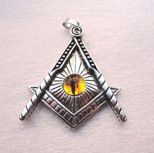 Freemason Pendant Ornate Mason Square Compass Eye