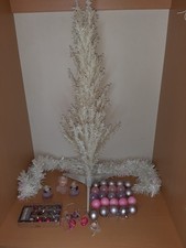 3ft Pink & Lilac Decorated White Tree