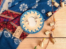 Wooden Celestial Moon Mirror