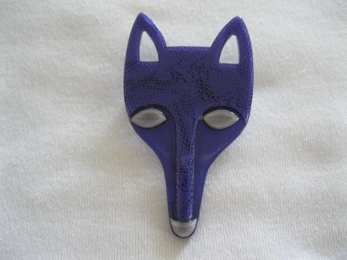 Deco styled fox head pin - deco, by