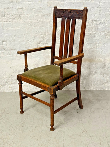 Antique carved oak armchair - antique,