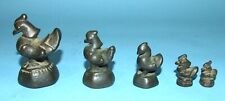 Five graduated 19th century Burmese bronze opium weights Birds