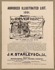 ROVER Abridged Illustrated Bicycle List Reprint OCT 1891 Light SOCKET STEERING++